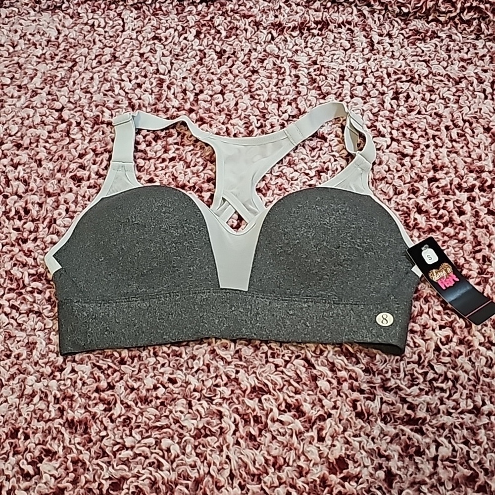 Layer 8 Max Support Two Tone Athletic Gym Active Sports Bra Quick Dry Size S New